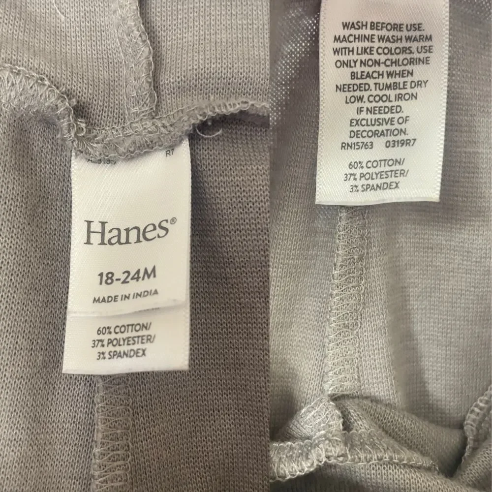 Hanes Unisex Flexy 4 Pack Knit Jogger Pants Pull-on Sweatpants Size 18-24 Mths